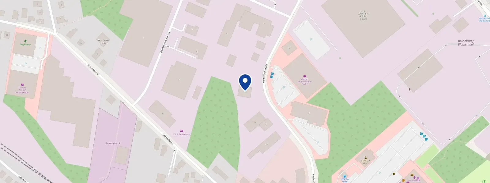 Kartenausschnitt: der Betriebssitz in der Heidlerchenstraße in Bremen